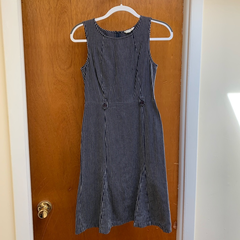 Navy & White Suiting Dress